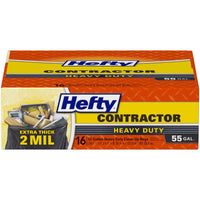 Hefty 55 gal No Scent Contractor Bags Twist Tie 16 pk (Pack of 4)