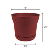Bloem 4.5 in. H x 5 in. W Union Red Plastic Burnt Planter (Pack of 12)