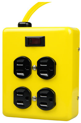Yellow Jacket Grounded 4 outlets Extension Cord Adapter 1 pk