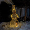 Alpine LED Gold Gold Wire Snowman 71 in. Yard Decor