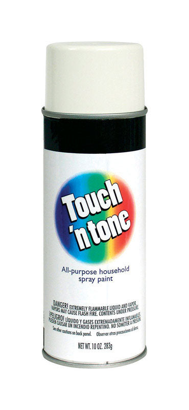 Rust-Oleum Touch n Tone Gloss White Spray Paint 10 oz. (Pack of 6)