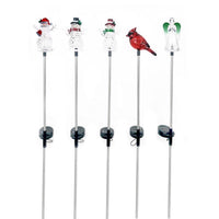 Alpine LED Cool White 23.3 in. Solar Assorted Holiday Stakes Pathway Decor (Pack of 20)