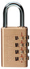 Master Lock Fortress Gold Brass Resettable 4-Dial Combination Luggage Lock 7. 2 H x 1-3/16 W in.