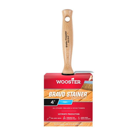 Wooster Bravo Stainer 4 in. Flat Paint Brush