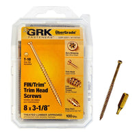 GRK Fasteners UberGrade No. 8  x 3-1/8 in. L Star Trim Head Steel Construction Screws 100 pk