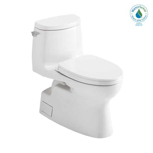 Inodoro TOTO Carlyle II 1G de una pieza, alargado, de 1.0 GPF, altura universal, con CEFIONTECT y asiento SS124 SoftClose, compatible con WASHLET+, blanco algodón - MS614124CUFG#01