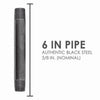 BK Products 3/8 in. MPT x 6 in. L Black Steel Nipple (Pack of 5)
