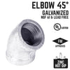 STZ Industries 1-1/4 in. FIP each X 1-1/4 in. D FIP Galvanized Malleable Iron 45 Degree Elbow