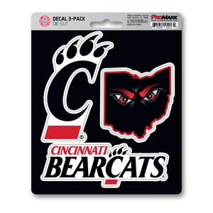 University of Cincinnati 3 Piece Decal Sticker Set