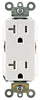 Leviton Decora Plus White Nylon 2-Pole 3-Wire Self Grounding Duplex Receptacle Outlet 125V 20A