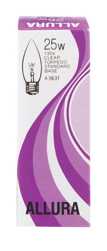 Satco ALLURA 25 watts B11 Chandelier Incandescent Bulb E26 (Medium) Soft White (Pack of 25)