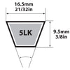 Mitsuboshi Super KB Standard V-Belt 0.63 in. W X 46 in. L For Riding Mowers