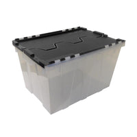 Greenmade Instaview 12 gal Black/Clear Hinged-Lid Tote 12.9 in. H X 15.3 in. W X 21.6 in. D Stackabl (Pack of 4)