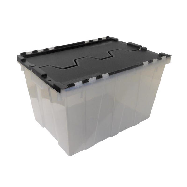 GreenMade Greenmade Instaview 12 gal Black/Clear Hinged-Lid Tote 12.9 in. H  X 15.3 in. W X 21.6 in. D Stackabl
