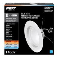 Feit Enhance White 7.4 in. W Aluminum LED Dimmable Recessed Downlight 14.3 W