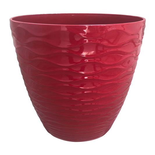 Southern Patio 15 in. D Resin Gallway Patio Planter Bright Red