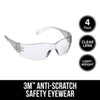 3M Impact-Resistant Safety Glasses Clear Lens Clear Frame 4 pk