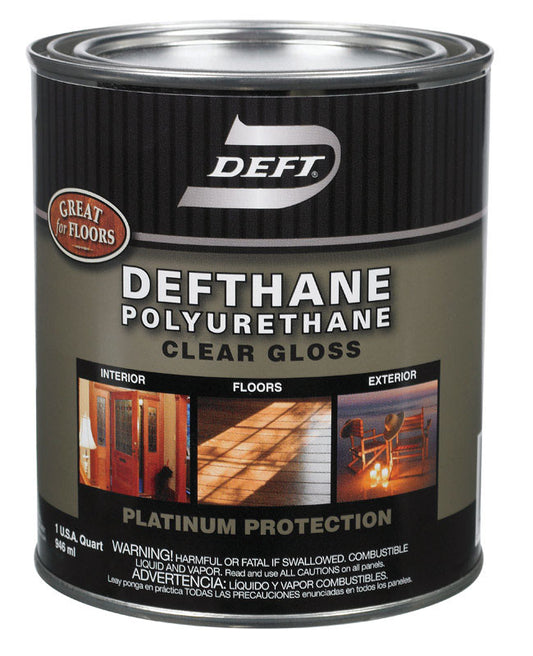 Deft Defthane Gloss Clear Polyurethane 1 qt. (Pack of 4)