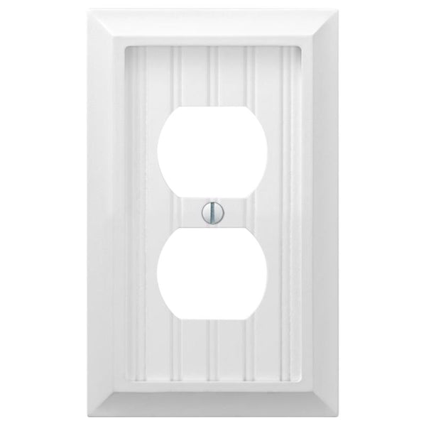 Amerelle Cottage Matte White 2 gang Compressed Composite Duplex Wall Plate 1 pk (Pack of 4)