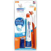 Nylabone Advanced Oral Care Cat Dental Kit with Denta-C Tartar Control 3-Piece Set