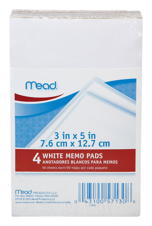 Mead 3 in. W x 5 in. L Memo Pad 50 (Pack of 12)