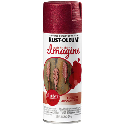 Rust-Oleum Imagine Glitter Red Spray Paint 10.25 oz (Pack of 4)