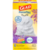 Glad 13 gal Lavender Scent Tall Kitchen Bags Drawstring 40 pk (Pack of 6)