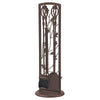 Panacea Colonial Brown Powder Coated Steel Fireplace Tool Set