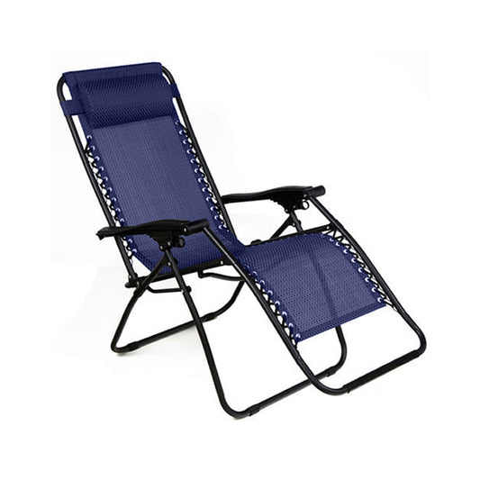 Living Accents Multi-Position Navy Blue Folding Lounger (Pack of 2)
