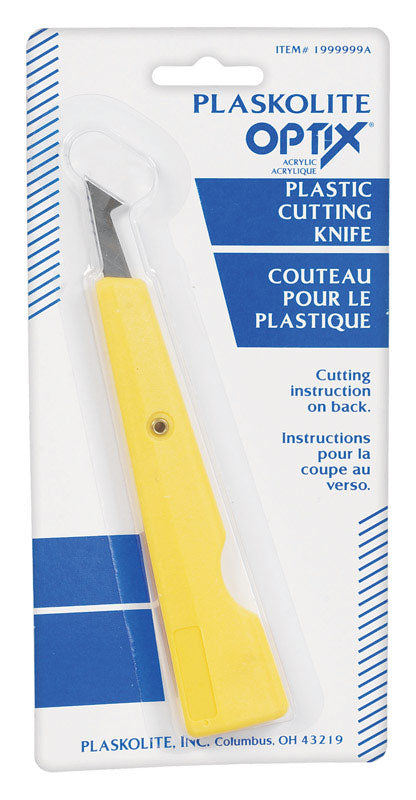 Plaskolite Optix Fixed Blade Knife Yellow