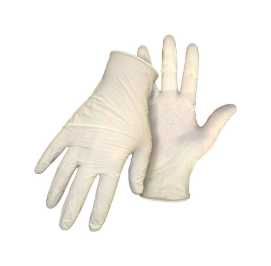 Boss Latex Disposable Gloves One Size Fits Most White 10 pk
