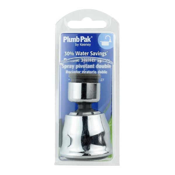 Rociador giratorio cromado Plumb Pak Keeney de rosca doble 15/16 in.-27 x 55/64 in.-27
