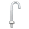 Hampton Small Zinc-Plated Silver Zinc 1 in. L J-Bolt 375 lb. 1 pk (Pack of 10)
