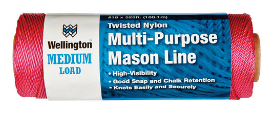 Wellington #18 in. D X 525 ft. L Pink Twisted Nylon Mason Line Twine