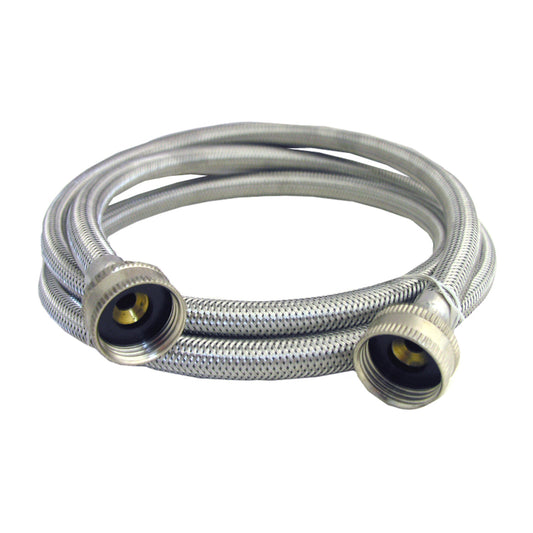 Lasco 3/4 in. FHT X 3/4 in. D FHT 4 ft. Braided Stainless Steel Washing Machine Hose