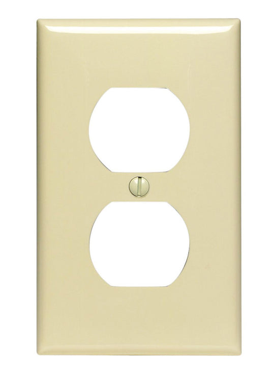 Leviton Ivory 1 gang Nylon Duplex Outlet Wall Plate 1 pk (Pack of 20)