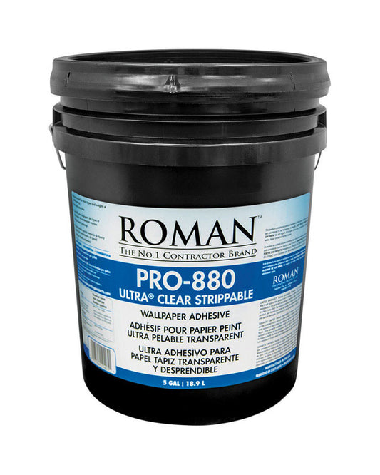 Roman PRO-880 Ultra Clear Strippable High Strength Starch Wallpaper Adhesive 5 gal