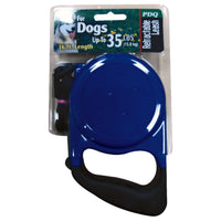 PDQ Blue / Black Cotton/Nylon Dog Retractable Leash Medium