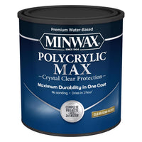 Minwax Semi-Gloss Clear Water-Based Polycrylic 1 qt (Pack of 4)