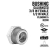 BK Products 1/2 in. MPT x 3/8 in. Dia. FPT Galvanized Malleable Iron Hex Bushing (Pack of 5)