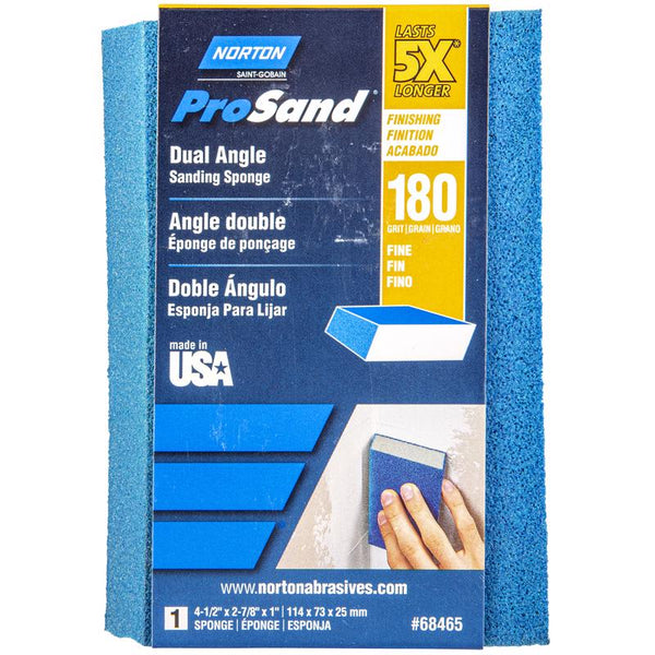 Esponja de lijado de ángulo doble fina de grano 180 de Norton ProSand de 4-1/2 pulg. de largo x 2-7/8 pulg. de ancho x 1 pulg.