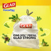 Glad ForceFlex 13 gal Pine Scent Kitchen Trash Bags Drawstring 40 pk 0.72 mil (Pack of 6)