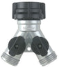 Gilmour Zinc Threaded Male Y-Hose Connector with Shut Offs