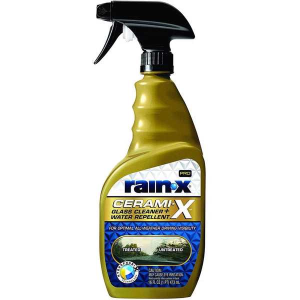 Spray limpiador de vidrios/repelente de lluvia Rain-X Pro Cerami-X 16 oz (paquete de 6)
