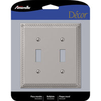 Amerelle Georgian Satin Nickel 2 gang Die-Cast Metal Toggle Wall Plate 1 pk - Deal of The Week