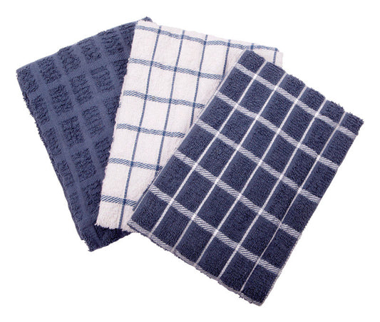 Ritz Federal Blue Cotton Kitchen Towel 3 pk (Pack of 3)