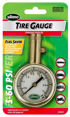 Slime 60 psi Dial Tire Pressure Gauge