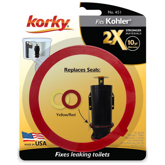 Korky 2X Flush Valve Seal Red Rubber For Kohler