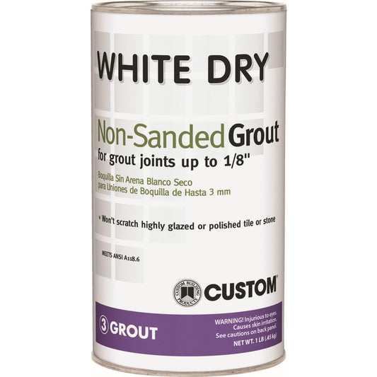 Custom Building Products White Dry Indoor and Outdoor White Grout 1 lb. (Pack of 6)