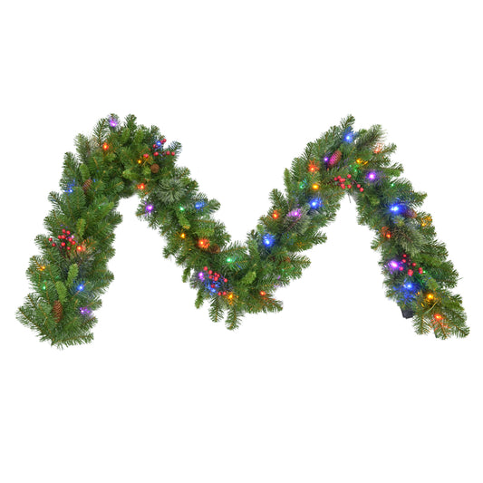 Celebrations Platinum 10 in. D X 9 ft. L LED Prelit Decorated Multicolored Mixed Cedar Pine Garland (Pack of 4)